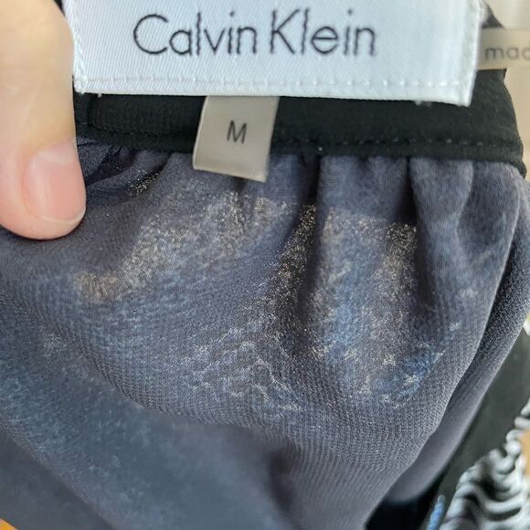 Calvin Klein Color Block Animal Print Blouse Medium - Picture 4 of 13